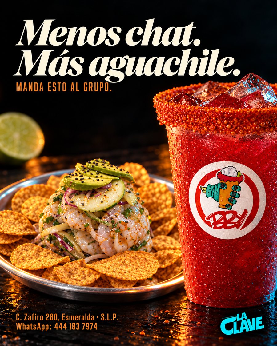 Póster de Instagram: Menos chat, más aguachile